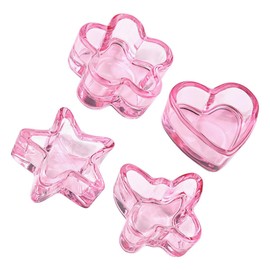 Mikinona Fashionable Pink Glass Nail Dappen Dish Cups 4 Pack Manicure Nail Art Supplies