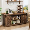 Shahoo Farmhouse Sideboard Buffet Cabinet, Coffee Bar Storage with Sliding
