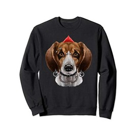 Beagle Dog in Punk Rock Style Sweatshirt