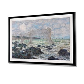 Monet Wall Art Collection Fishing nets at Pourville II Fine Giclee Prints Wall Art in Premium Quality Ready to Hang Black Frame