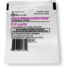 Wallcur Practi-Nitroglyzerinpflaster (Packung mit 100) - Simulationsprodukt für medizinisches Training