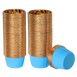 HARFINGTON White Gold Cupcake Cups, 100pcs Aluminum Foil 3.5oz Standard Cupcake Liners Cupcake Baking Cups for Birthday Party Supplies Weddings Decorations