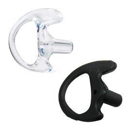 MaximalPower Multi-Color Earmold Earbud Combo for Headset Earpiece Audio Kits Surveillance (1x Right Clear & 1x Right Black)
