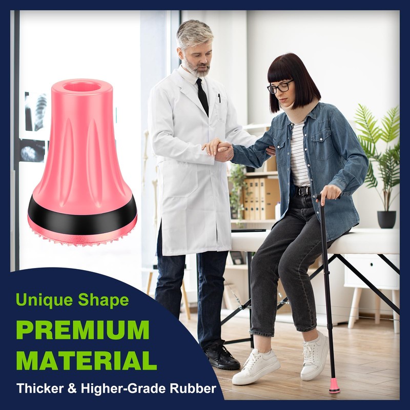 supregear 3/4" Cane Tips (2-Pack), Heavy Duty Rubber Anti-Slip Cane