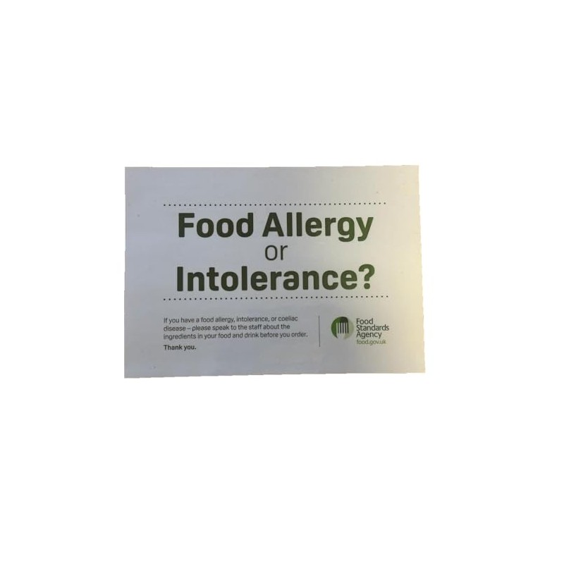 A4 FOOD ALLERGY AND INTOLERANCE'S - SIGN POSTERS x 2