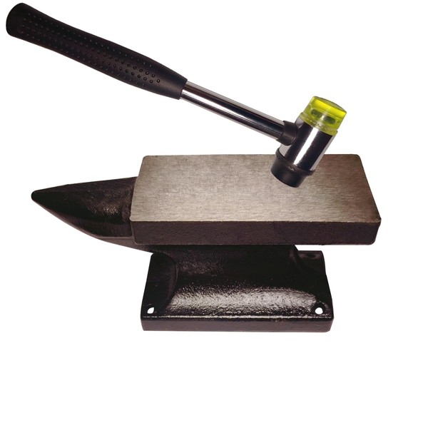 Hyecen Mini Horn Anvil Set,3Lbs Forged Iron Anvil with Rubber