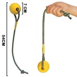 Ball with Rope Dog Toy,Fling Dura Foam Ball Dog Toy,Dog Water Float Toy Ball，Small Medium Large Dog Tug Toy (2.75inch(Small &Medium Dog))