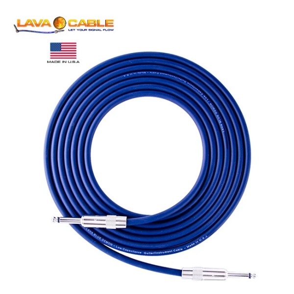 Lava Cable Blue Demon Instrument Guitar/Bass Cable Straight 1/4" to