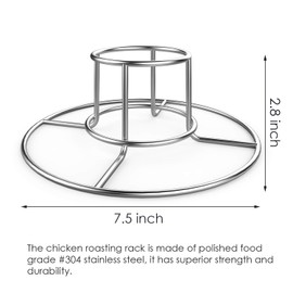 RUSFOL Beercan Chicken Rack, Stainless Steel Chicken Stand for Smoker and Grill