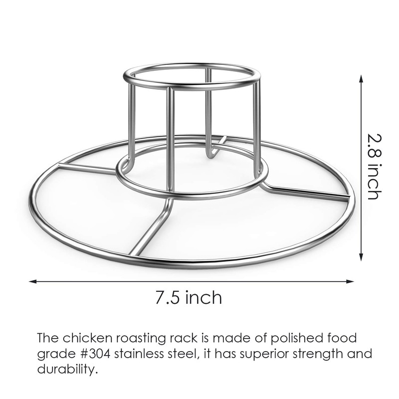 RUSFOL Beercan Chicken Rack, Stainless Steel Chicken Stand for Smoker