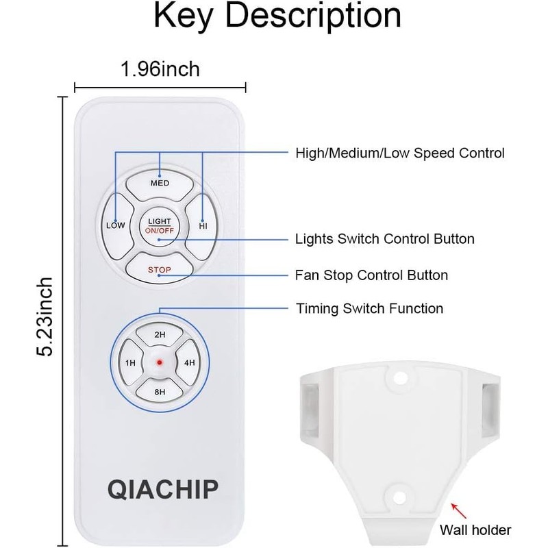 QIACHIP Universal Ceiling Fan and Lights Wireless Remote Control Kit