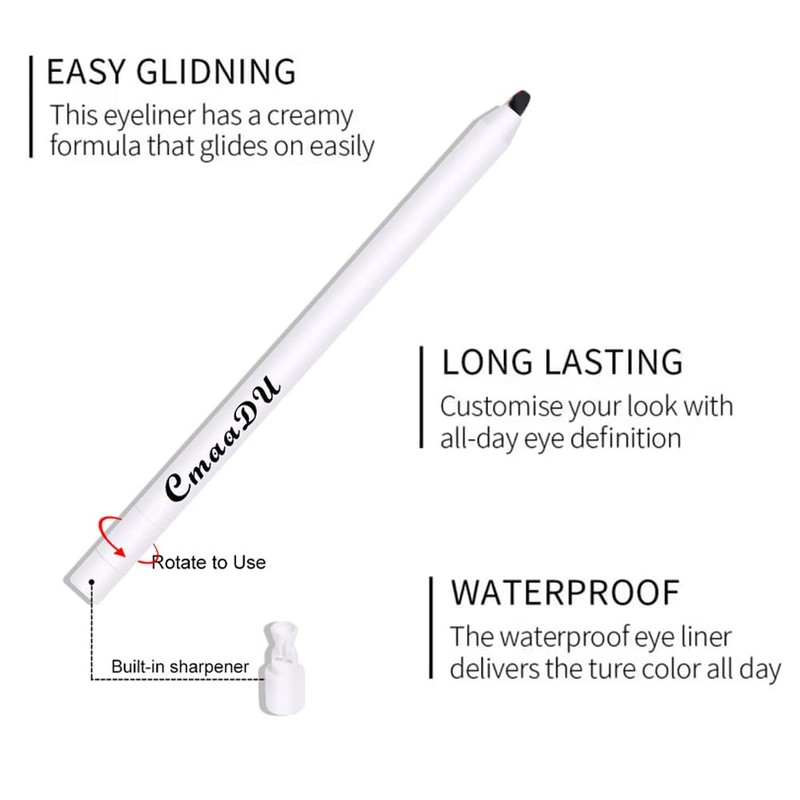 Yeweian Black White Eyeliner Pencil Set, Matte Smooth White Eye