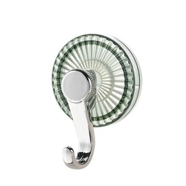 Kuangpu 4 Pack Suction Cup Hooks, Small Clear Shower, Heavy Duty Vacuum, Removable Reusable Bathroom for Tile Wall Window Glass Door (Clear Green)