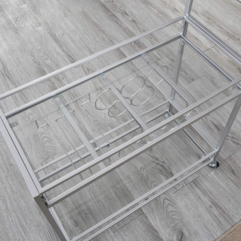FirsTime & Co. Silver Delilah Bar Cart, 2 Tier Mobile
