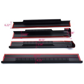 PIT66 Black Trail Armor Rocker Panel, Compatible with 1999-2006 Silverado/Sierra 1500, 99-04 Silverado/Sierra 2500, 01-06 Silverado/Sierra 2500HD & 3500, Crew Cab, 14067