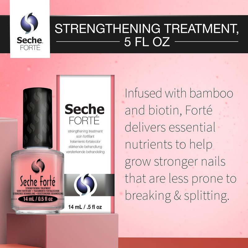 Seche Tratamiento Fortalecedor Forté con Biotina y Bambú para Uñas