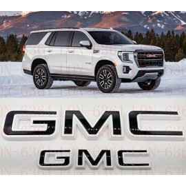 Auto GMC 2021-2024 GMC YUKON YUKON XL Front Rear Tailgate Black White OVERLAY Emblem