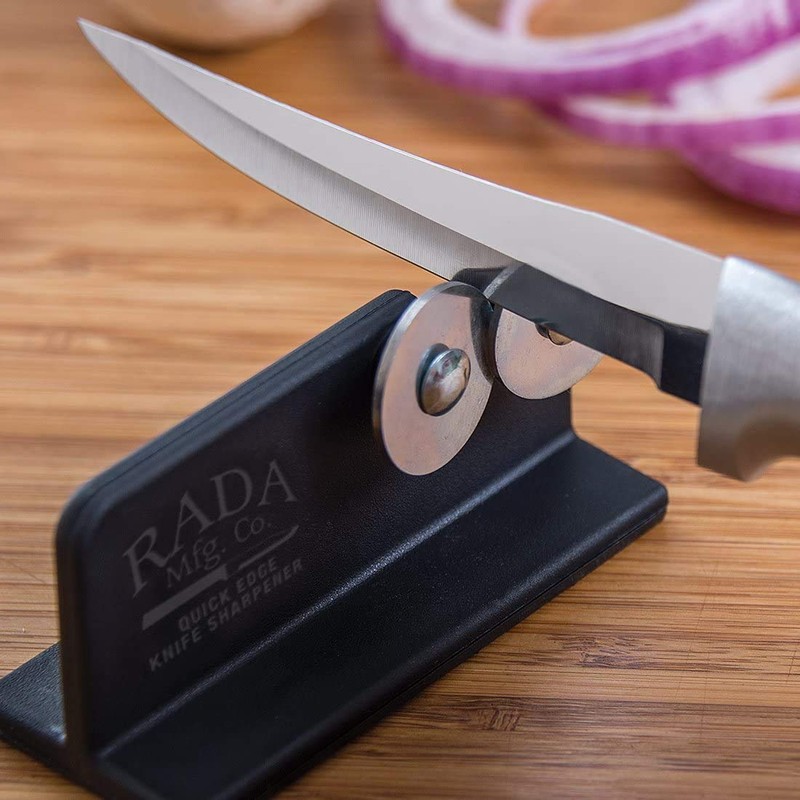 Rada Cutlery Quick Edge Knife Sharpener (R119), 3.5"x2", Stainless Steel