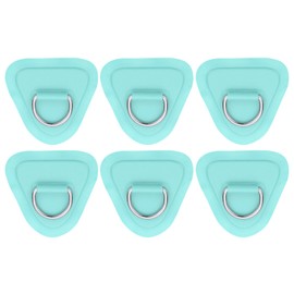 PATIKIL 3.5" Paddle Board D Rings, 6 Pcs Stainless Steel D-Ring PVC Patch Pad No Glue Include for Raft Kayak Inflatable Boat Surfboard, Light Green