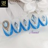 Blue Tiara handmade nail tips - Short straight nose pin