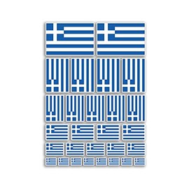 A4 Sticker Sheet Greece Flags Vinyl Stickers - Greek Country Europe World National Flag Vacation Travel Holiday Car Aesthetic #80059