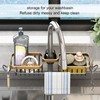 Faucet Storage Shelf Aluminum Plastic Two Containers with Towel Rod