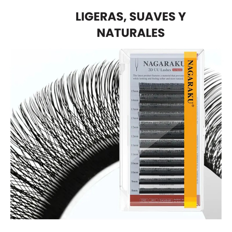 Pestañas Nagaraku 2d Uu Volumen Natural Extensiones Pestaña
