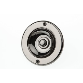 HUBER Flush-Mounted Bell Push Button 1-Way Brass Round Door Bell Push Door Bell Flush-Mounted Brass Bell Switch Bell, Burnished