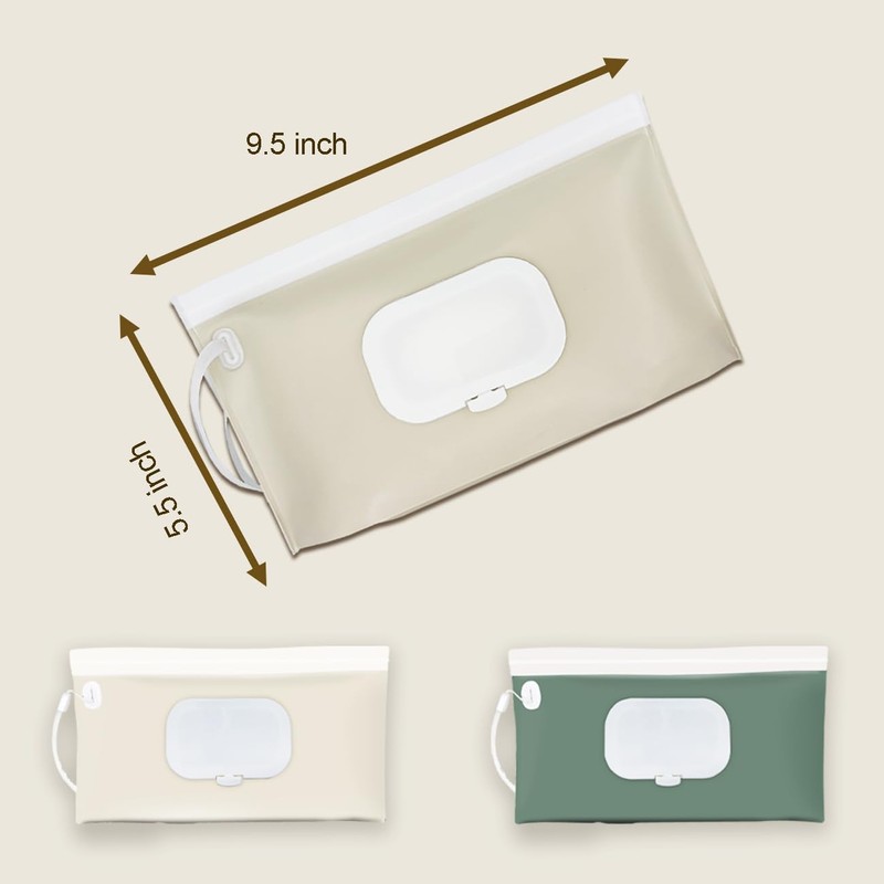 eoscasely Wipe Dispenser,2-Pack Portable Refillable Wipe Container,Reusable Travel Baby Wipes