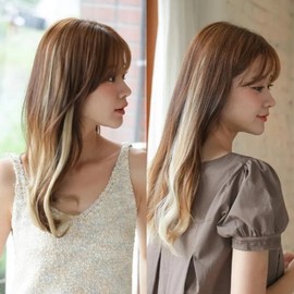 [Pick&Wear] Color hairpiece blonde color point wig mocha blonde / [픽앤웨어] 칼라 헤어피스 블론드 색상 포인트 가발 모카 블론드