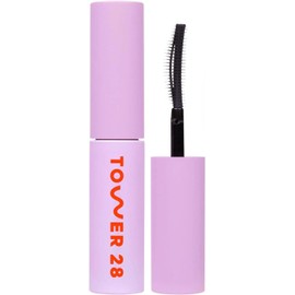 Tower 28 Beauty Mini MakeWaves - Máscara de pestañas para alargar y voluminizar, Color Jet Negro, Varita Triple Onda, Volumen y Definición 5ml
