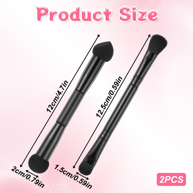 2 Pcs Dual-Ended Hairline Powder Brush, Hairline Concealer Brush Set