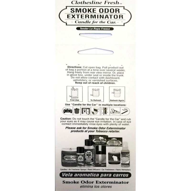 Smoke Odor Exterminator Candle for The Car, Clothesline Fresh
