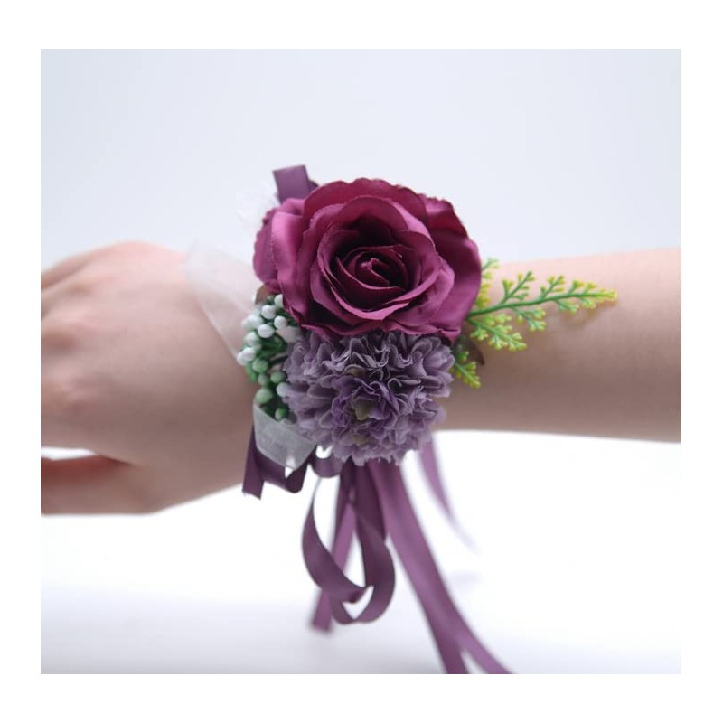 Rikyo Rikyo 2 Rose Flower Wrist Corsage Boutonniere Set,Silk Flower