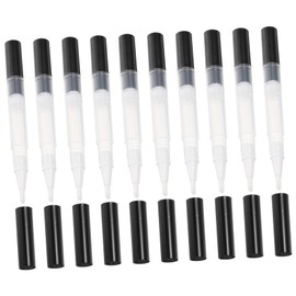 WOONEKY 10pcs Refillable Nail Oil Brush Pens Multifunctional Cuticle Oil Applicators for Makeup Liquids and Eyelash Growth Transparent Empty Containers for Manicure and Pedicure Care
