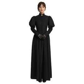 daizbella Renaissance Dress Victorian Dress Retro Gothic Medieval Costume Medieval with Gloves and Brooch