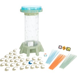 Mattel Games Jurassic World Dominion KerPlunk! Raptors Game with Tower, Sticks and Toy Velociraptor Dinosaurs, Toy and Collectible