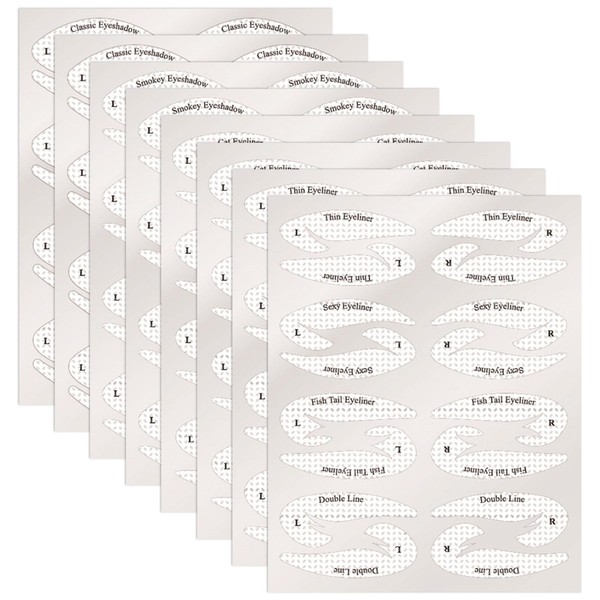 64pcs Winged Eyeliner Stamp,Eye Liner Stencil Kit,Eye Shadow Shield Protector