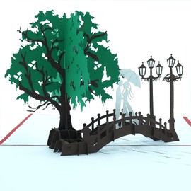 GIA KHANH Bridge of Love Pop Up Card - 3D Greeting Card for Birthday, Anniversary, Wedding and All Occasions - Express Your Love with Paper Art