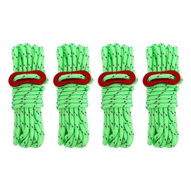 ZONADAH Pack of 4 Guy Ropes 4mm Tent Windproof Rope Tents Strong Lightweight Paracord Reflective Adjustable 4-meter Cord Guy Line Tent Guide Rope for Awning Camping