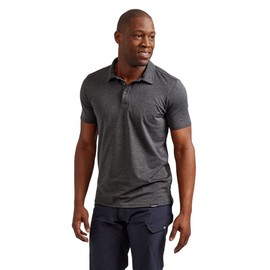TRUEWERK Men's EDO Work Polo Shirt - Tech Performance Collared Shirt Dark Heathered Grey
