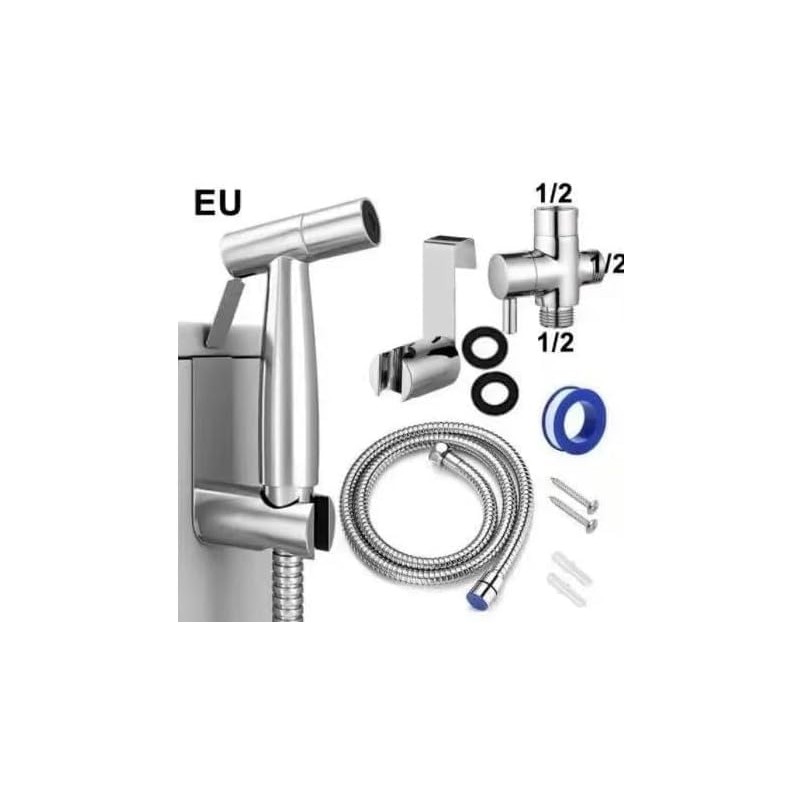 FLYTENG Handheld Bidet Sprayer Set, Stainless Steel Toilet Attachment, Complete