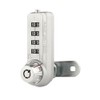 4 Dial Combination Cam Lock w/MK Override Key, 7/8", Chrome