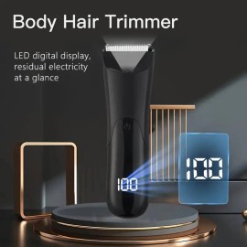 Electric Body Grooming Trimmer & Shaver for Men, Waterproof Rechargeable Manscaping Hair Clipper with Adjustable Guard, Personal Care Groomer Kit