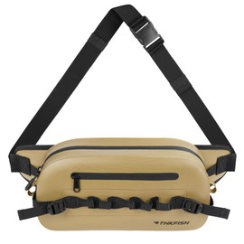 THKFISH Fishing Bag Waterproof Waist Bag IPX8, Bum Bag Waterproof with Airtight Zip, for Outdoor Fly Fishing Bag, Running, Outdoor Sports, Training, khaki, Belt bag