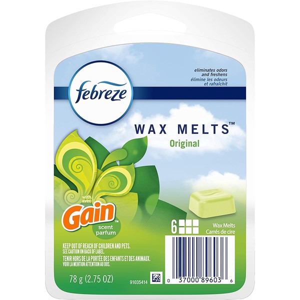 Febreze Wax Melts Air Freshener With Gain, Original Scent (Pack of 8)
