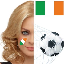 UK Series Womaha 30 Sheets Ireland Flag Temporary Tattoos 2 Patterns for Adults and Kids Football Face Tattoo Stick…