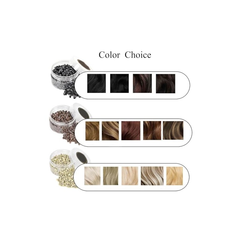500Pcs Silicone Micro Link Rings 5mm Lined Beads for Hair