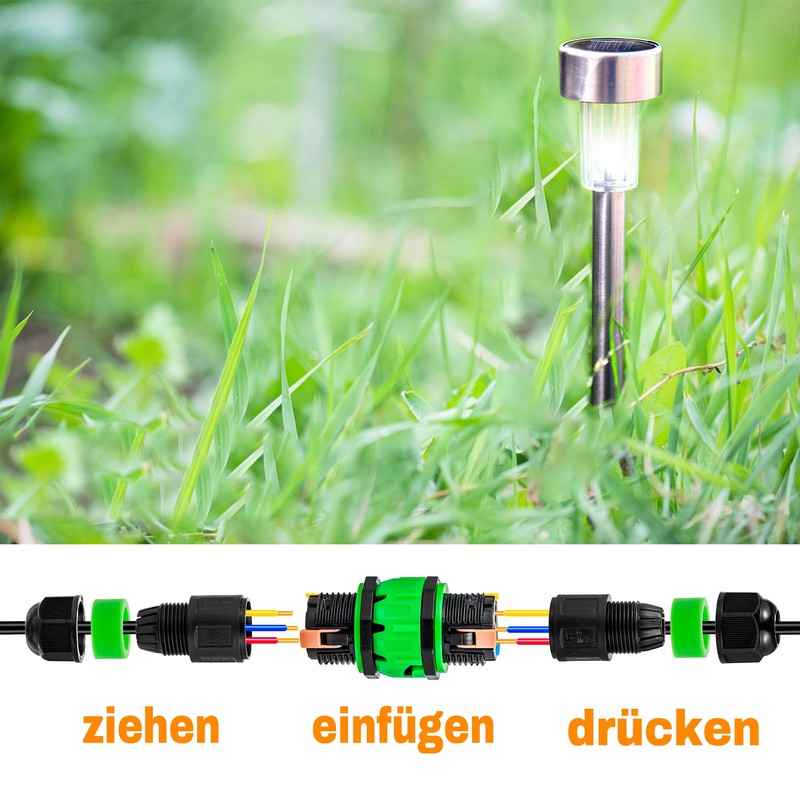 3-Pin Quick Connector Cable Connector Waterproof IP68 Earth Cable Connector
