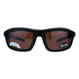 Choppers Mens Biker Sunglasses Foam Padded Wind Blocker UV 400 Black, Brown
